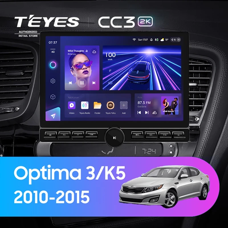 Штатная магнитола Teyes CC3 2K 6/128 Kia Optima 3 TF (2010-2015) F2 (13" с кнопками)