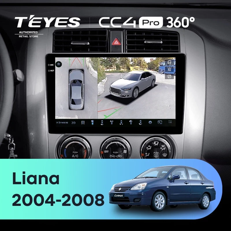 Штатная магнитола Teyes CC4 Pro 360 12/256 Suzuki Liana 1 (2004-2008)