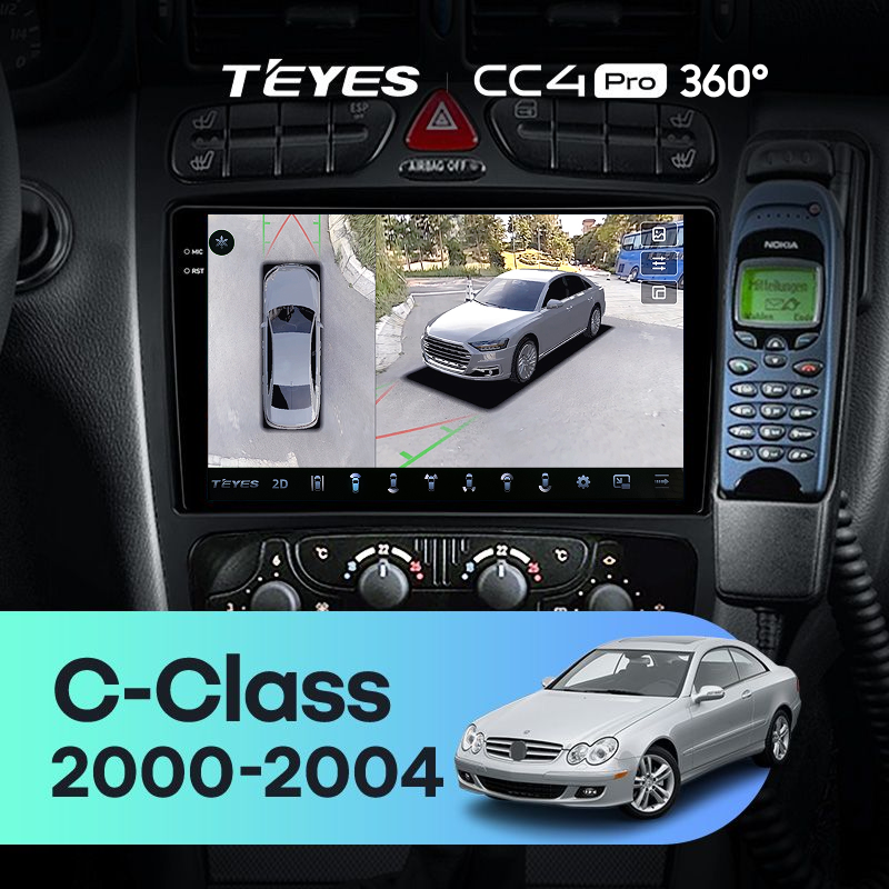 Штатная магнитола Teyes CC4 Pro 360 8/128 Mercedes-Benz C/CLK-Class S203 W203 W209 A209 (2000-2005) F1
