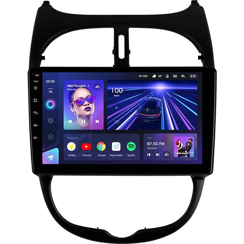 Штатная магнитола Teyes CC3 4/32 Peugeot 206 (1998-2012) F1