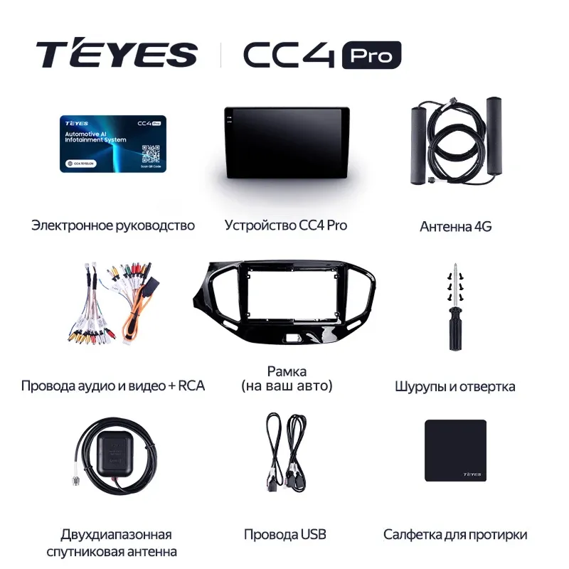 Штатная магнитола Teyes CC4 Pro 8/128 Toyota Wish (2003-2009) F1 Правый руль