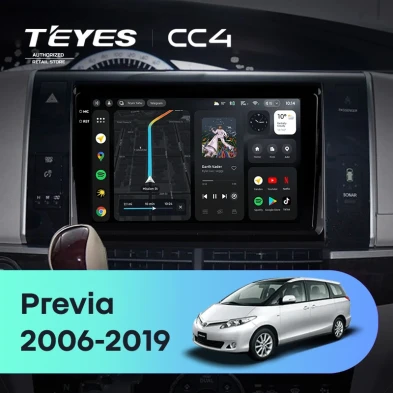 Штатная магнитола Teyes CC4 8/128 Toyota Previa XR50 (2006-2019)