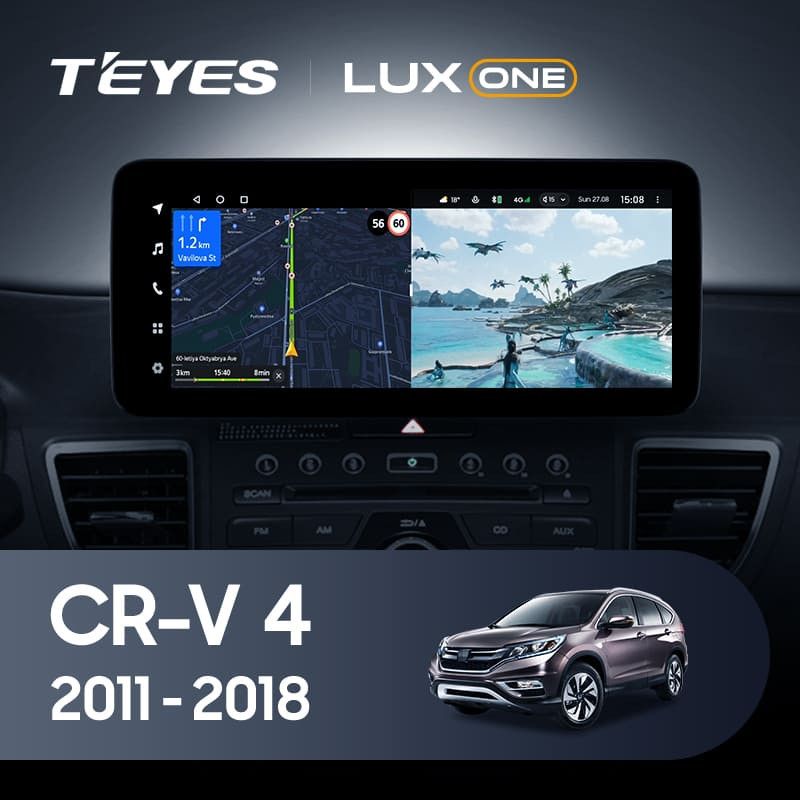 Штатная магнитола Teyes LUX ONE 360 6/128 Honda CR-V 4 RM RE (2011-2018) Тип-C