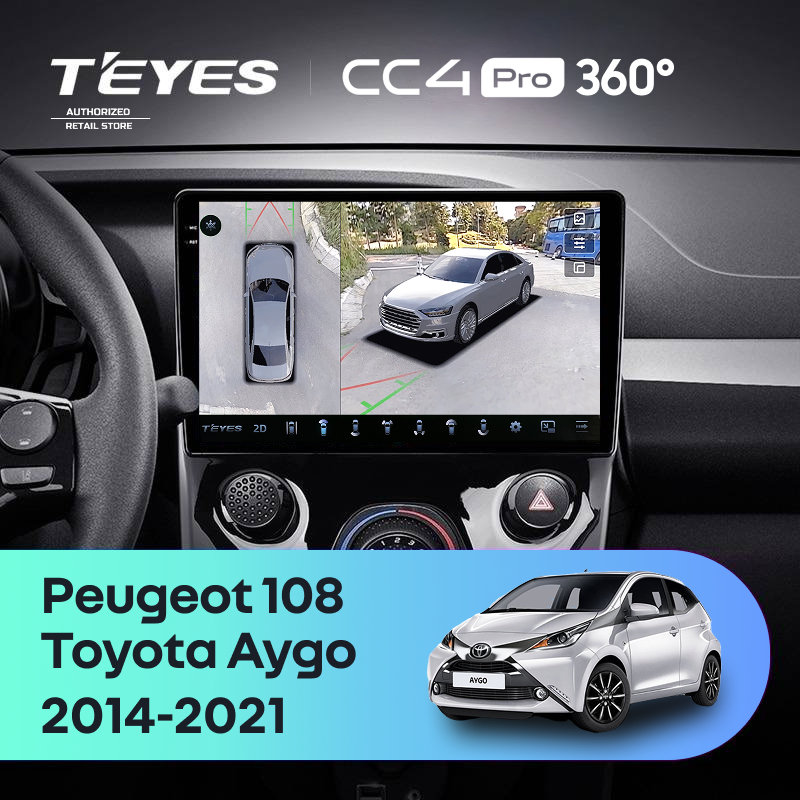 Штатная магнитола Teyes CC4 Pro 360 8/128 Toyota Aygo B40 (2014-2021) F2