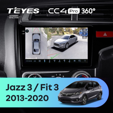 Штатная магнитола Teyes CC4 Pro 360 12/256 Honda Jazz 3 (2015-2020) Тип-A Правый руль