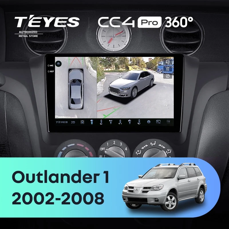 Штатная магнитола Teyes CC4 Pro 360 8/128 Mitsubishi Outlander 1 (2002-2008) F1