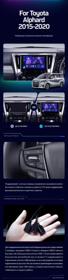 Штатная магнитола Teyes CC3 6/128 Toyota Alphard H30 (2015-2020)
