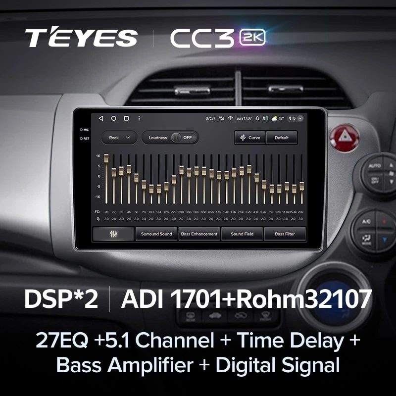 Штатная магнитола Teyes CC3 2K 4/32 Honda Fit GE GP GE (2007-2014) Правый руль