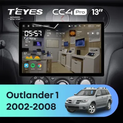Штатная магнитола Teyes CC4 Pro 8/128 Mitsubishi Outlander 1 (2002-2008) F2 (13")