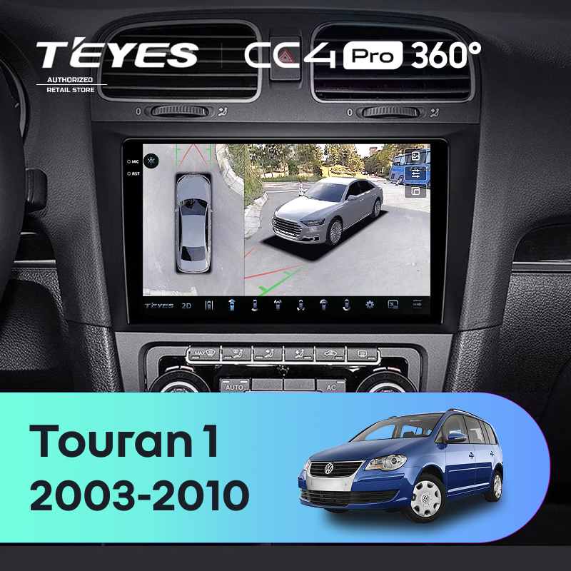 Штатная магнитола Teyes CC4 Pro 360 12/256 Volkswagen Touran 1 (2003-2010)