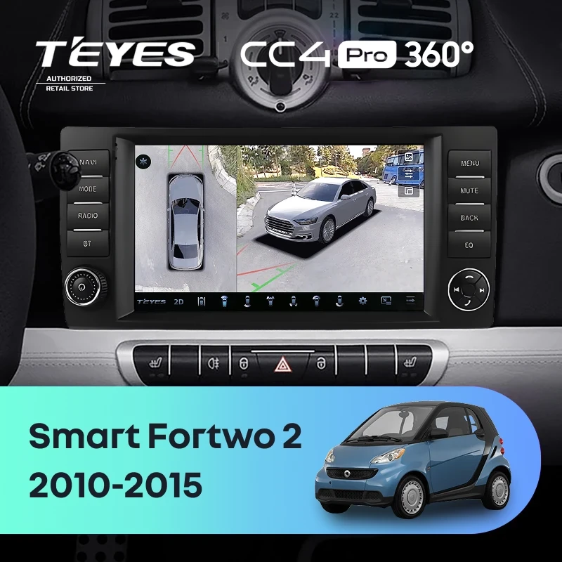 Штатная магнитола Teyes CC4 Pro 360 12/256 Mercedes-Benz Smart Fortwo 2 (2010-2015) F2
