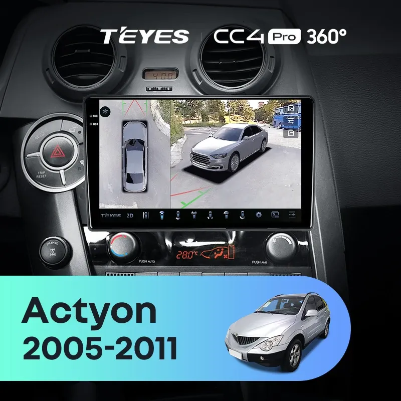Штатная магнитола Teyes CC4 Pro 360 8/128 SsangYong Actyon C100 (2005-2011)