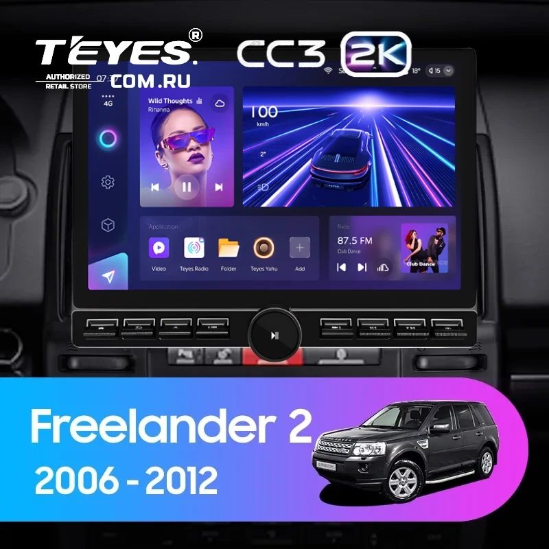Штатная магнитола Teyes CC3 2K 6/128 Land Rover Freelander 2 (2006-2012) (13" с кнопками)