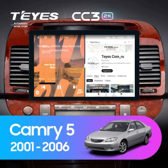 Штатная магнитола Teyes CC3 2K 4/64 Toyota Camry 5 XV 30 (2001-2006) Тип-B (11")