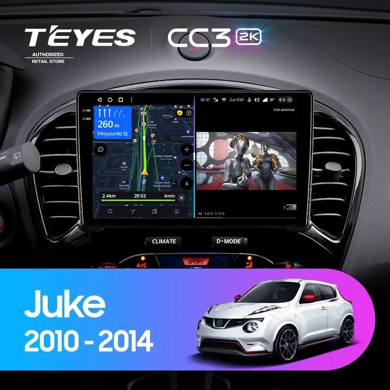 Штатная магнитола Teyes CC3 2K 6/128 Nissan Juke (2010-2014)