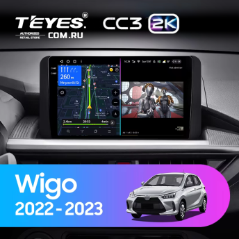 Штатная магнитола Teyes CC3 2K 360 6/128 Toyota Wigo (2022-2023) F2