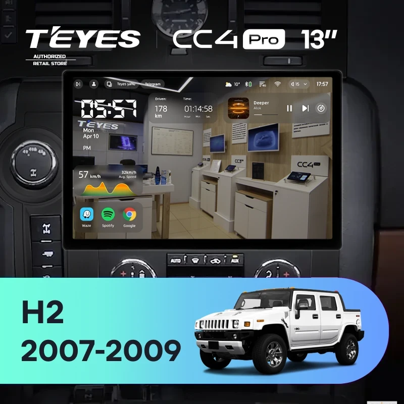 Штатная магнитола Teyes CC4 Pro 12/256 Hummer H2 E85 (2007-2009) F2 (13")