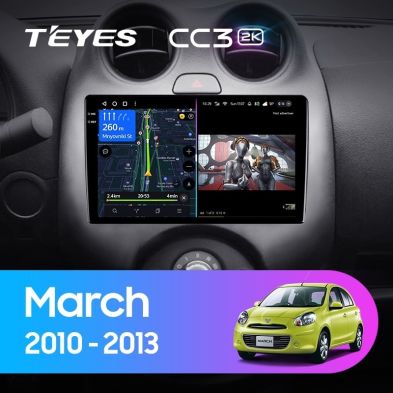 Штатная магнитола Teyes CC3 2K 4/64 Nissan March K13 (2010-2013)