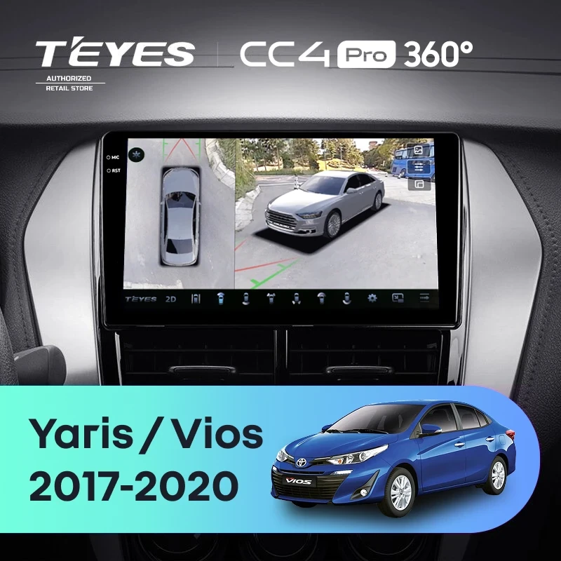 Штатная магнитола Teyes CC4 Pro 360 12/256 Toyota Yaris (2017-2020) F2
