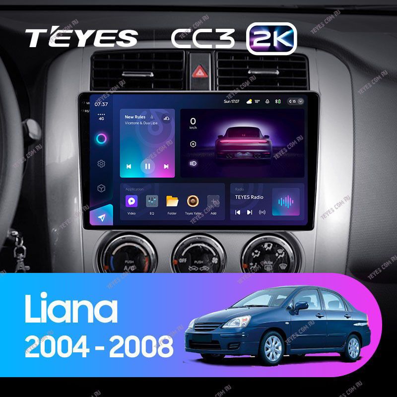 Штатная магнитола Teyes CC3 2K 360 6/128 Suzuki Liana 1 (2004-2008)