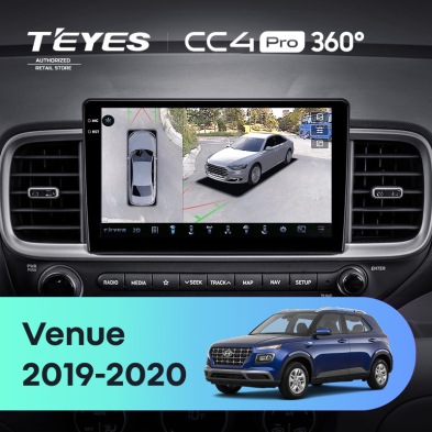 Штатная магнитола Teyes CC4 Pro 360 8/128 Hyundai Venue (2019-2020) Правый руль