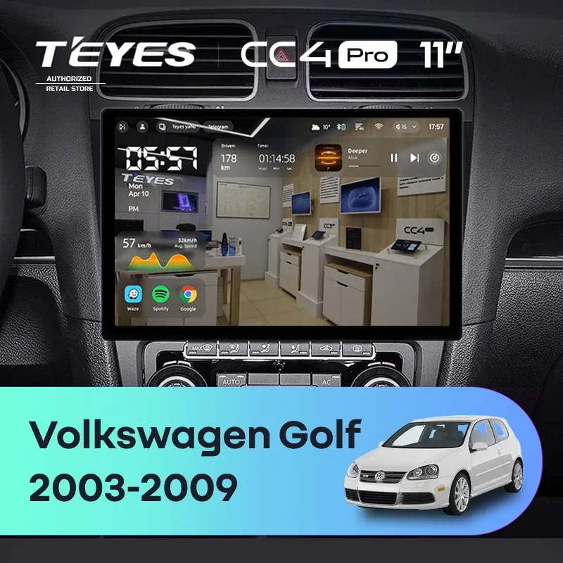 Штатная магнитола Teyes CC4 Pro 8/128 Volkswagen Golf (2003-2009) (11")
