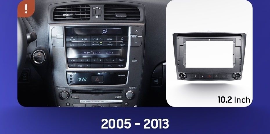 Переходная рамка Lexus IS250 XE20 (2005-2013) Тип-A (9")