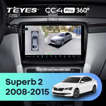 Штатная магнитола Teyes CC4 Pro 360 12/256 Skoda Superb 2 B6 (2008-2015)