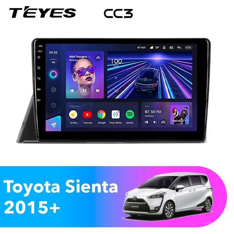 Штатная магнитола Teyes CC3 4/32 Toyota Sienta 2 XP170 (2015-2022) Правый руль