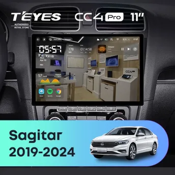 Штатная магнитола Teyes CC4 Pro 8/128 Volkswagen Sagitar (2019-2024) (11")