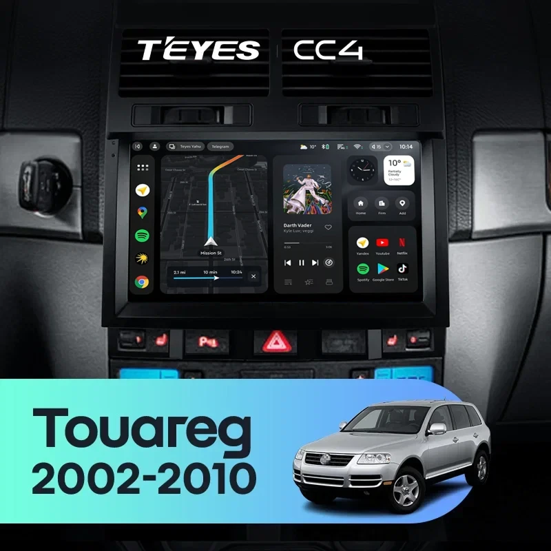 Штатная магнитола Teyes CC4 6/64 Volkswagen Touareg GP (2002-2010) F1
