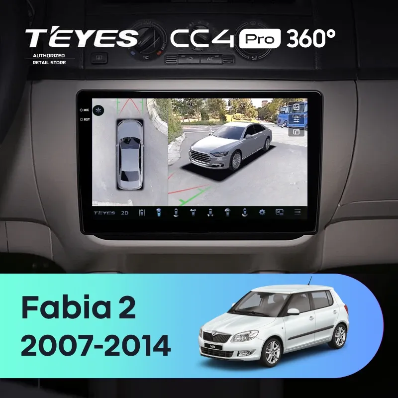 Штатная магнитола Teyes CC4 Pro 360 8/128 Skoda Fabia 2 (2007-2014)