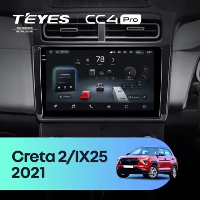 Штатная магнитола Teyes CC4 Pro 12/256 Hyundai Creta 2 2021+ (глянец) F2