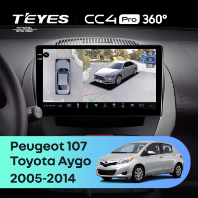 Штатная магнитола Teyes CC4 Pro 360 12/256 Toyota Aygo (2005-2014)