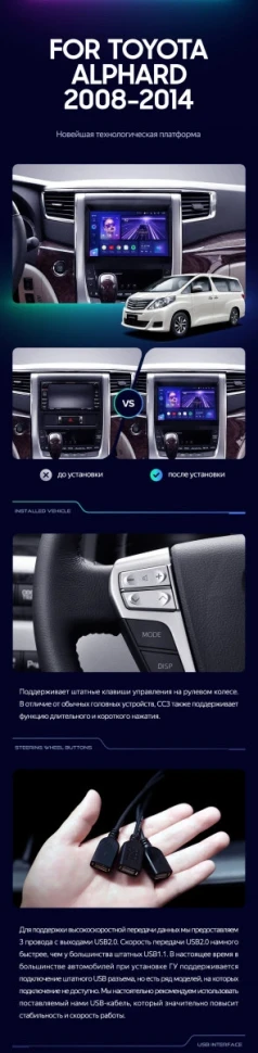 Штатная магнитола Teyes CC3L 4/32 Toyota Alphard H20 (2008-2014)