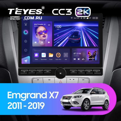 Штатная магнитола Teyes CC3 2K 6/128 Geely Emgrand X7 1 GX7 EX7 (2011-2019) (13&quot; с кнопками)