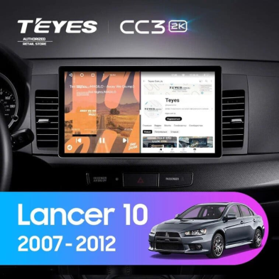 Штатная магнитола Teyes CC3 2K 4/64 Mitsubishi Lancer 10 CY (2007-2012) Тип-A (11&quot;)