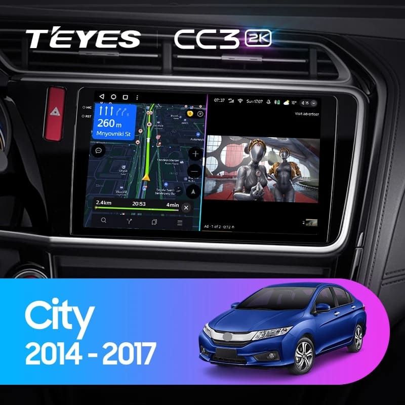 Штатная магнитола Teyes CC3 2K 4/32 Honda City (2014-2017) Тип-B