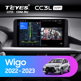 Штатная магнитола Teyes CC3L WiFi 2/32 Toyota Wigo (2022-2023) F2