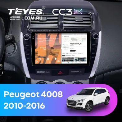 Штатная магнитола Teyes CC3 2K 4/32 Peugeot 4008 (2010-2016) Тип-B (9")