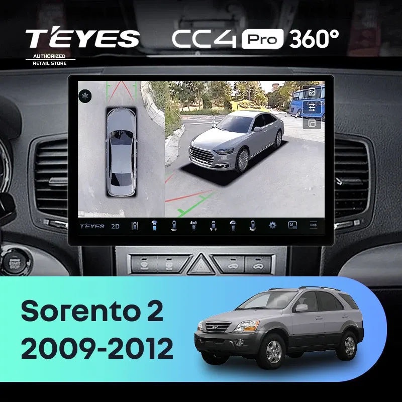 Штатная магнитола Teyes CC4 Pro 360 12/256 Kia Sorento 2 XM (2009-2012) Тип-B (13")