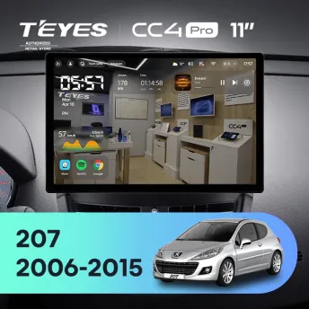 Штатная магнитола Teyes CC4 Pro 8/128 Peugeot 207 (2006-2015) (11")