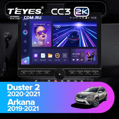 Штатная магнитола Teyes CC3 2K 6/128 Renault Duster HM 2 (2020-2021) F2 (13" с кнопками)