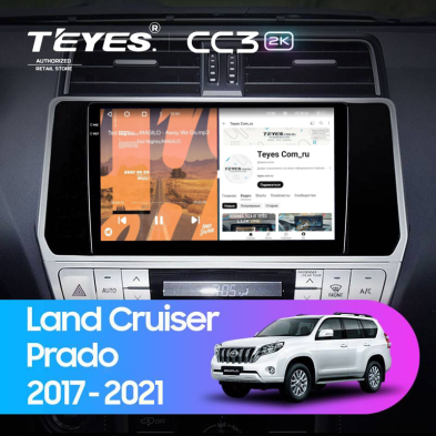 Штатная магнитола Teyes CC3 2K 4/32 Toyota Land Cruiser Prado 150 (2017-2021)