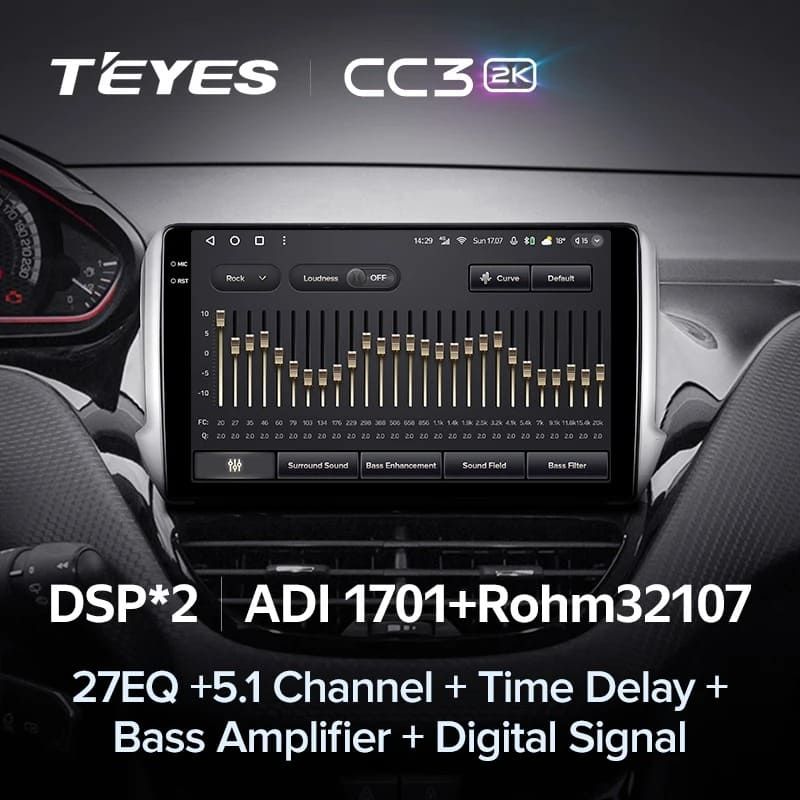 Штатная магнитола Teyes CC3 2K 360 6/128 Peugeot 208 (2013-2020)