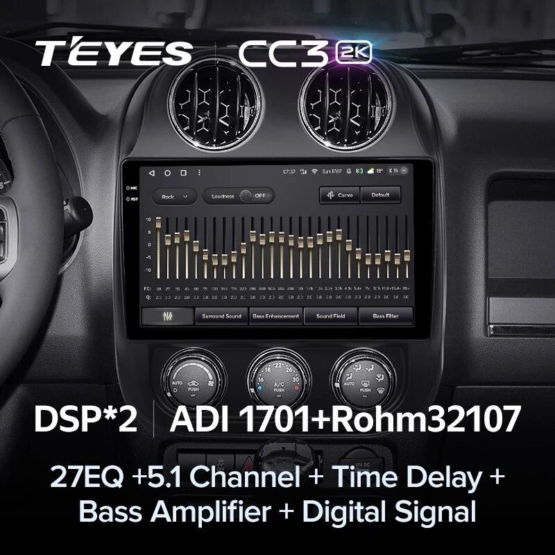 Штатная магнитола Teyes CC3 2K 360 6/128 Jeep Compass 1 MK (2009-2015)