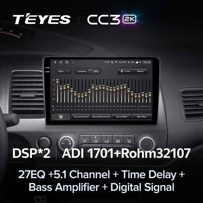Штатная магнитола Teyes CC3 2K 4/64 Honda Civic 8 FK FN FD (2005-2012)