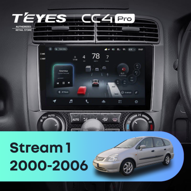 Штатная магнитола Teyes CC4 Pro 12/256 Honda Stream 1 (2000-2006)