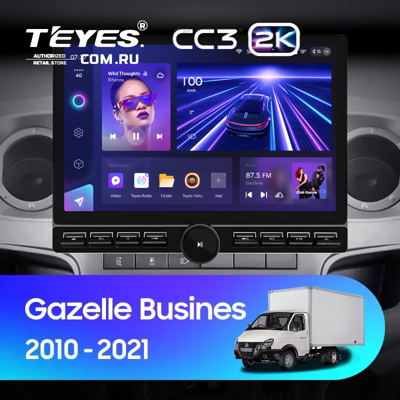 Штатная магнитола Teyes CC3 2K 6/128 для GAZ Gazelle Busines (2010-2021) F2 (13" с кнопками)