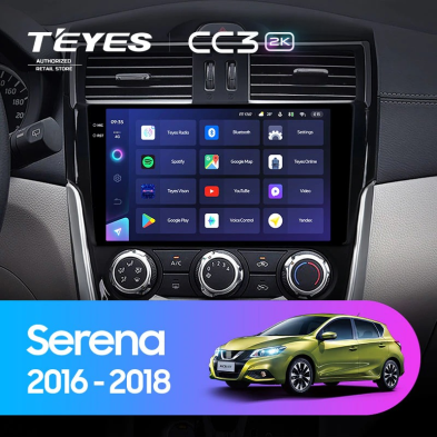 Штатная магнитола Teyes CC3 2K 6/128 Nissan Serena (2016-2019) Тип-A